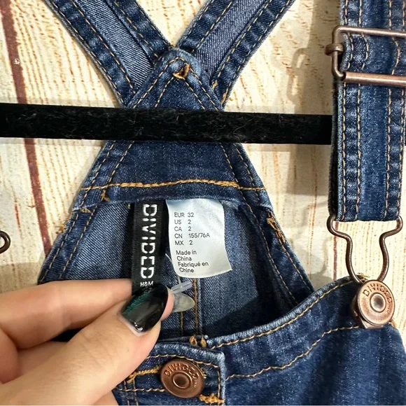 Divided Denim Overall Mini Dress Size 2 Casual Y2k - Picture 3 of 4